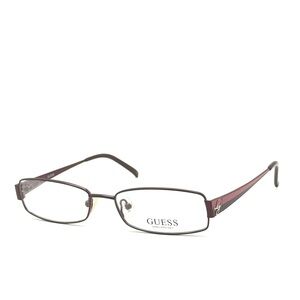 Guess 1581 Eyeglass Frames Rectangle Flex Spring  Metal BU Burgundy 52-16-130